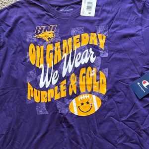 Champion UNI Purple and Gold Tee